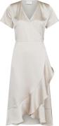 Neo Noir Magga Heavy Sateen Dress Kvinde Champagne Midi Kjoler Str 40 ...