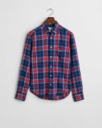 Gant REG Flannel Check Shirt Mand Persian Blue Langærmede Skjorter Str...