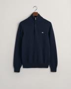 Gant Casual Cotton Half ZIP Mand Evening Blue Sweaters Str S - hos Mag...