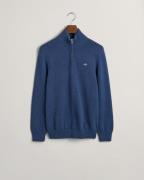 Gant Casual Cotton Half ZIP Mand Dark Jeansblue Melange Sweaters Str L...