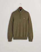 Gant Casual Cotton Half ZIP Mand Juniper Green Sweaters Str L - hos Ma...