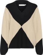 InWear Rudiiw Intarsia Pullover Kvinde Haze Melange/black Sweaters Rel...