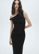 MANGO Dress. - Roll Kvinde Black Midi Kjoler Slim Fit Str L - hos Maga...