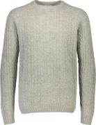 Lindbergh Lambswool Raglan Cable Oneck Mand Mid Grey Mel Sweaters Str ...