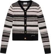 Ganni Soft Wool Stripe Cardigan Kvinde Black Cardigans Str S - hos Mag...