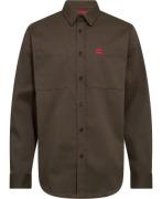 HUGO Egrin Mand Dark Beige Overshirts Str L - hos Magasin