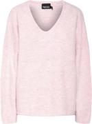 Pieces Pcpam LS Vneck Oversize Knit BC Kvinde Pink-a-boo Langærmede Bl...