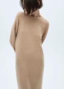 MANGO Knitted Dress With Ribbed Finishes Kvinde Medium Brown Maxi Kjol...