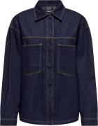 ONLY Onlemmie L/S Shirt Rinse DNM AZG Kvinde Dark Blue Denim Skjorter ...