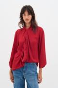 InWear Kotoiw Blouse Kvinde True Red Langærmede Bluser Loose Fit Str 4...