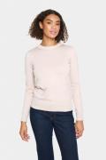 Saint Tropez Cherrisz Pullover Kvinde Gray Morn Melange Sweaters Regul...