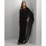 Lauren Ralph Lauren Silky GGT 154gown W/ Combo Kvinde Sort Midi Kjoler...