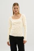 Karen by Simonsen Kbstine Oneck Kvinde Egret Sweaters Straight Fit Str...