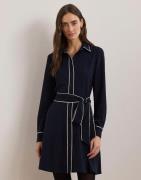 Lauren Ralph Lauren Triple Ggtdress Kvinde Lauren Navy/mascarpone Crea...