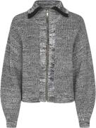 Envii Enwashington LS Cardigan 5190 Kvinde Black Speckle Sweaters Str ...