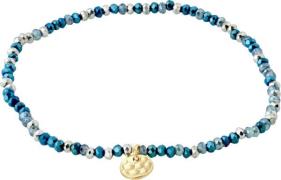 Pilgrim Indie Bracelet Blue, Goldplated one size - Perlearmbånd Lycra ...