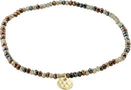 Pilgrim Indie Bracelet Grey, Goldplated one size - Perlearmbånd Lycra ...