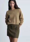 MANGO Rolledup Sleeves Sweater Kvinde Medium Green Sweaters Str L - ho...