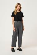 Kaffe Kamerle Button Pants 7/8 Kvinde Dark Grey Melange Bukser Med Bre...