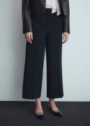 MANGO Wideleg Pleated Trousers Kvinde Navy Bukser Str 38 - hos Magasin