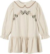 Lil' Atelier Nmfsafron LS Dress LIL Str 98 - Pumice Stone Kjoler hos M...