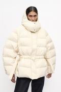 Ganni Tech Seersucker Oversized Puffer Ja Kvinde Tofu Dunjakker Str S/...