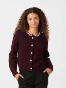 Neo Noir Marie Stone Knit Cardigan Kvinde Wine Sweaters Str 40 - Uld h...