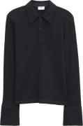 Filippa K Waffle Polo Shirt Kvinde Black Sweaters Str XS - hos Magasin