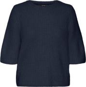 Vero Moda Vmawsome 2/4 Oneck Pullover BOO Kvinde Navy Blazer Kortærmet...