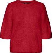 Vero Moda Vmawsome 2/4 Oneck Pullover BOO Kvinde Salsa Kortærmet Strik...