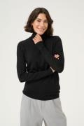 Kaffe Karegina Rollneck Pullover Kvinde Black Deep Rullekraver Str L -...