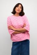 Kaffe Kamalene Knit Pullover Kvinde Rosebloom Melange Kortærmet Strik ...