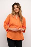 Kaffe Kamajse Blouse Kvinde Vermillion Orange Kortærmede Bluser Str 40...