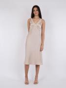 Neo Noir Vanilla Heavy Sateen Dress Kvinde Champagne Midi Kjoler Str 4...