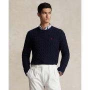 Polo Ralph Lauren Cableknit Cotton Sweater Mand Blå Sweaters Str L - B...