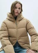 MANGO Hood Quilted Coat Kvinde Light Beige Overgangsjakker Plus Size S...