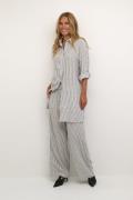 Kaffe Kamilia Shirt Dress Kvinde Chalk/black Stripe Midi Kjoler Str 40...