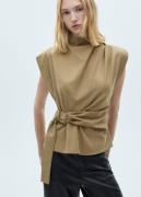 MANGO Blouse. - Angela Kvinde Beige - Khaki Langærmede Bluser Str M - ...