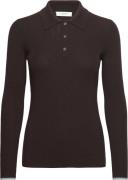 Rosemunde Long Sleeve Knit Polo Kvinde Dark Espresso Langærmede Bluser...