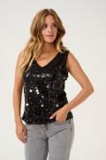 Cream Crsparkle Top Kvinde Pitch Black Toppe Str L - hos Magasin