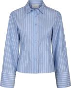 Neo Noir Rosa Stripe Shirt Kvinde Blue Langærmede Bluser Str 40 - hos ...