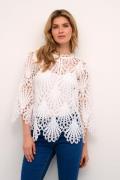 Cream Crlhilla Lace Blouse Kvinde Snow White Kortærmede Bluser Str 40 ...