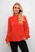 Cream Crvenea Shirt Kvinde Flame Scarlet Langærmede Skjorter Str 40 - ...