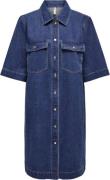 ONLY Onlbelle S/S Button Dress DNM GUA N Kvinde Dark Blue Denim Korte ...