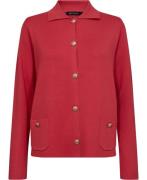 Micha Cardigan_ Milano Rib Kvinde Spring Red Cardigans Str L - hos Mag...