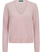 United Colors of Benetton V Neck Sweate Kvinde Lyserød Sweaters Str L ...