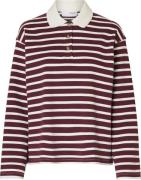 Selected Femme Slfwada LS Stripe Collar TOP Kvinde Zinfandel/snow Whit...