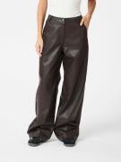 Neo Noir Pinur Faux Leather Pants Kvinde Dark Brown Bukser Med Lige Be...