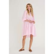 A-VIEW Sonja Dress Kvinde Pink/white Langærmede Bluser Str 40 - hos Ma...