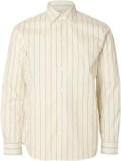 Selected Homme Slhregriley Stripe LS Shirt Mand Egret/stripes Langærme...